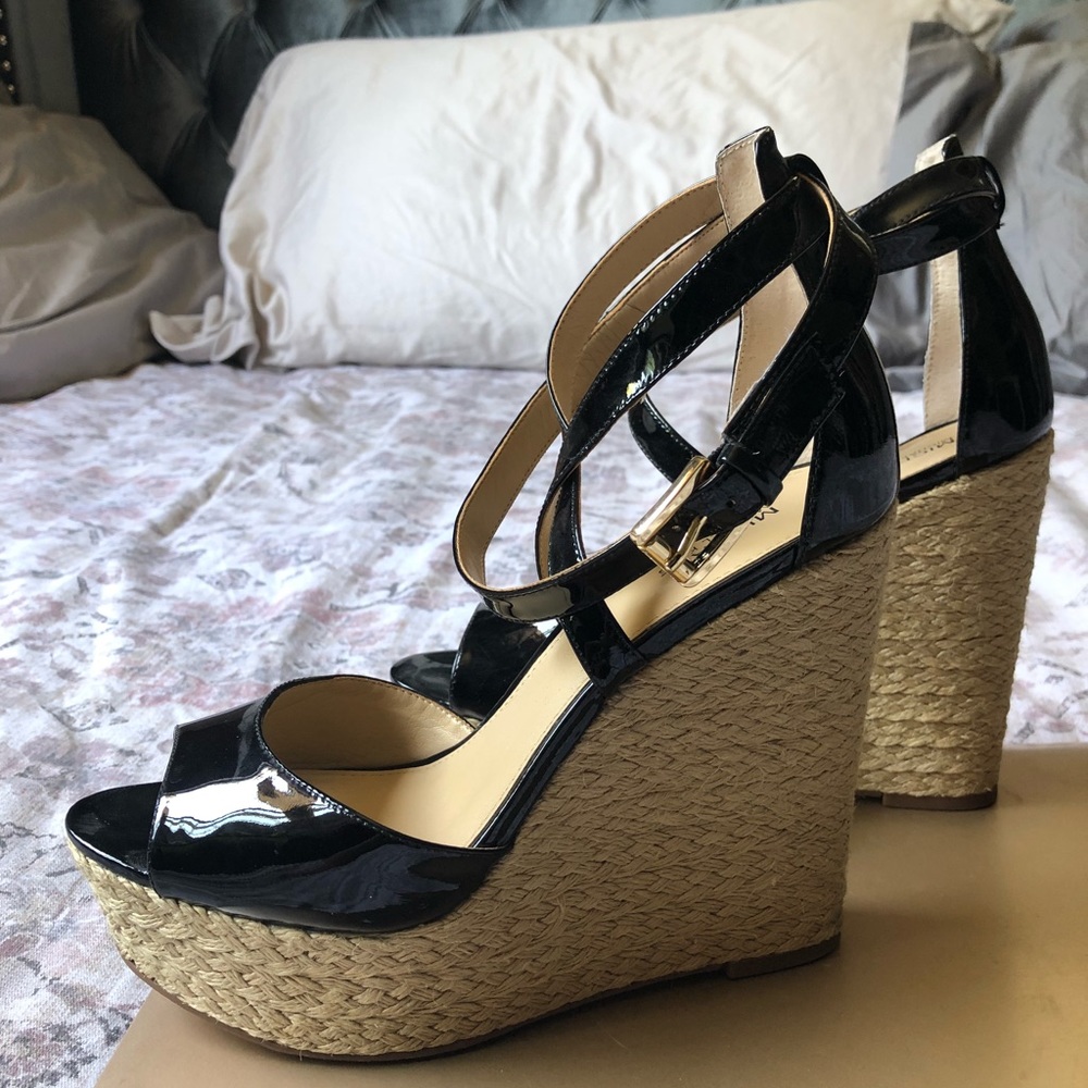 Michael Kors Black Patent Wedges - Picture 4 of 8